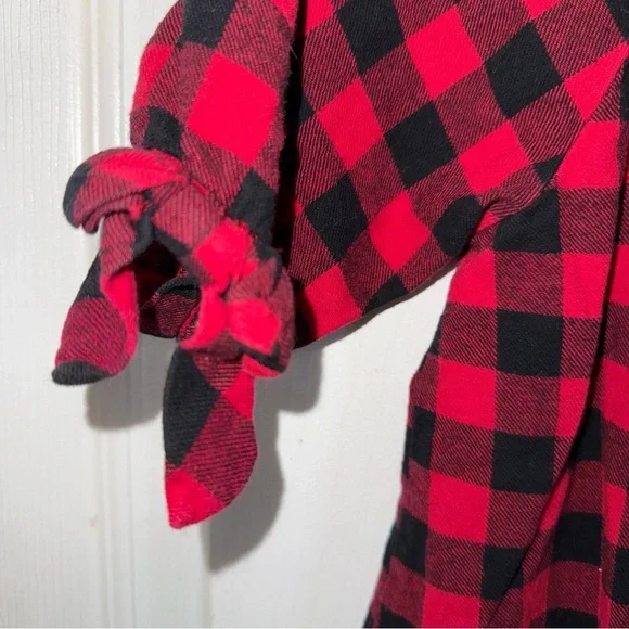3T Good Lad Buffalo Plaid dress with Lace Detail - Picture 3 of 6